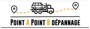 Logo dépanneur remorqueur Point A Point B sur Boulogne-Billancourt